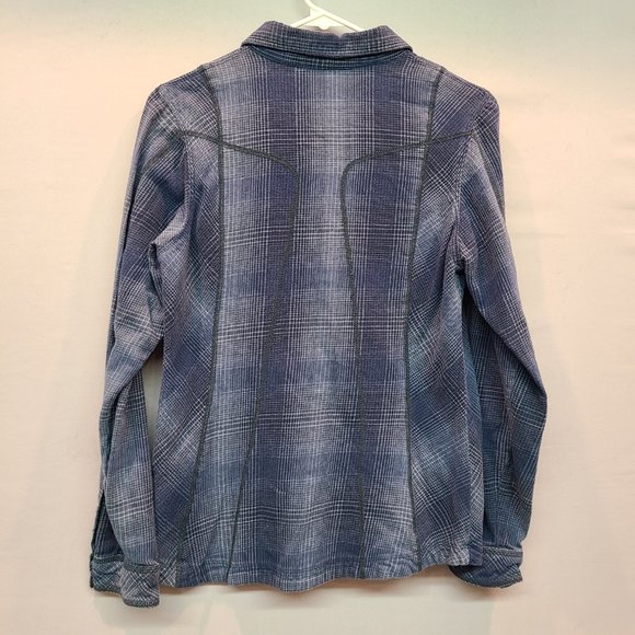 Columbia Shirt Long Sleeve Button Down Flannel Blue Plaid Womens Small - Picture 3 of 6